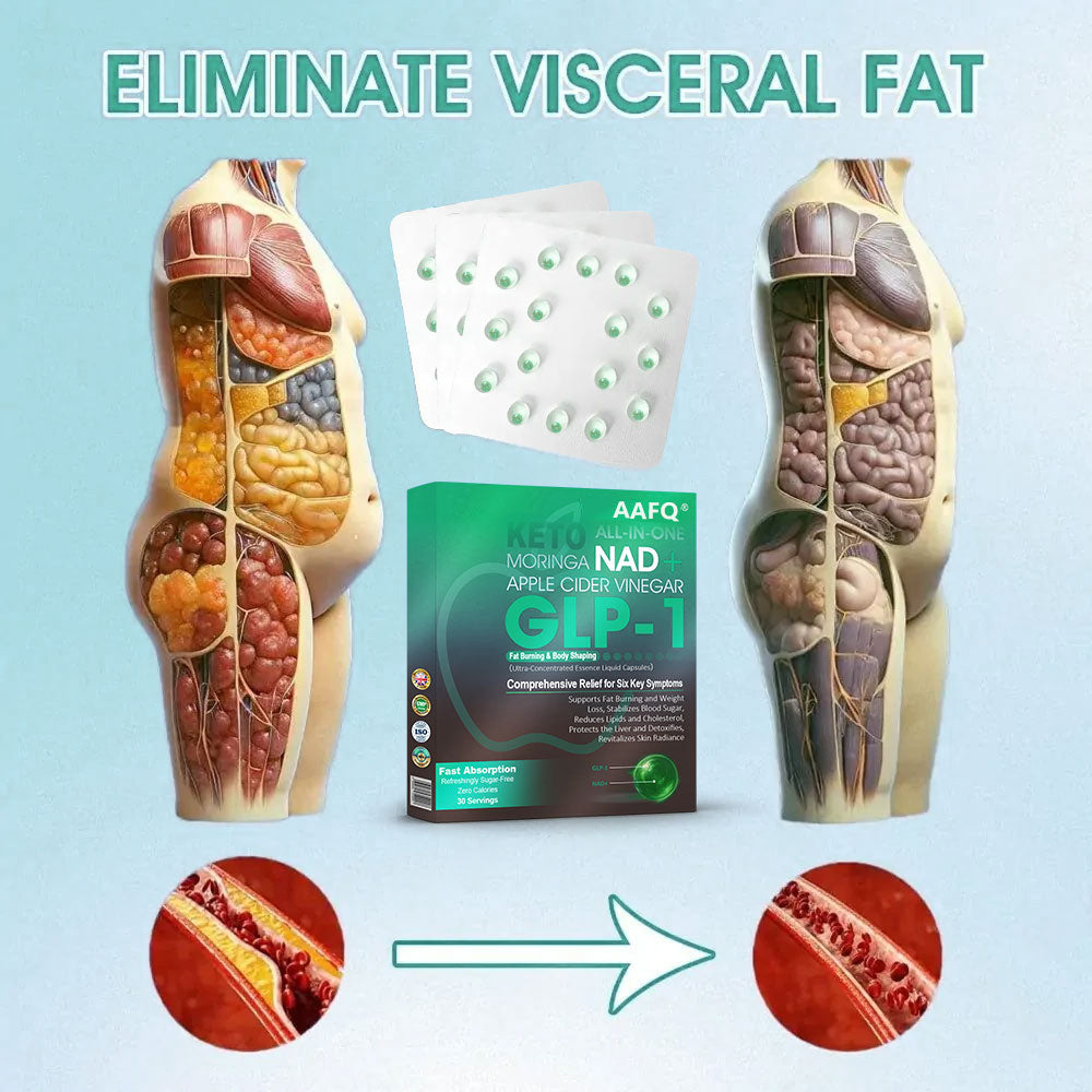 1️⃣[Official Store] AAFQ® GLP-1 Slimming Essence Pearls 🍏｜Triple Action: NAD⁺, Moringa & ACV｜⚡ Fast Fat Burn & Metabolic Balance｜Backed by Obesity Research Experts