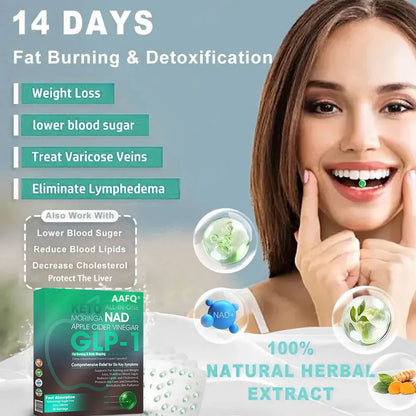 1️⃣[Official Store] AAFQ® GLP-1 Slimming Essence Pearls 🍏｜Triple Action: NAD⁺, Moringa & ACV｜⚡ Fast Fat Burn & Metabolic Balance｜Backed by Obesity Research Experts