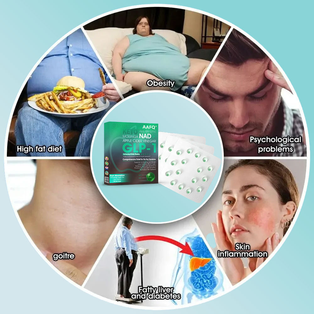 1️⃣[Official Store] AAFQ® GLP-1 Slimming Essence Pearls 🍏｜Triple Action: NAD⁺, Moringa & ACV｜⚡ Fast Fat Burn & Metabolic Balance｜Backed by Obesity Research Experts